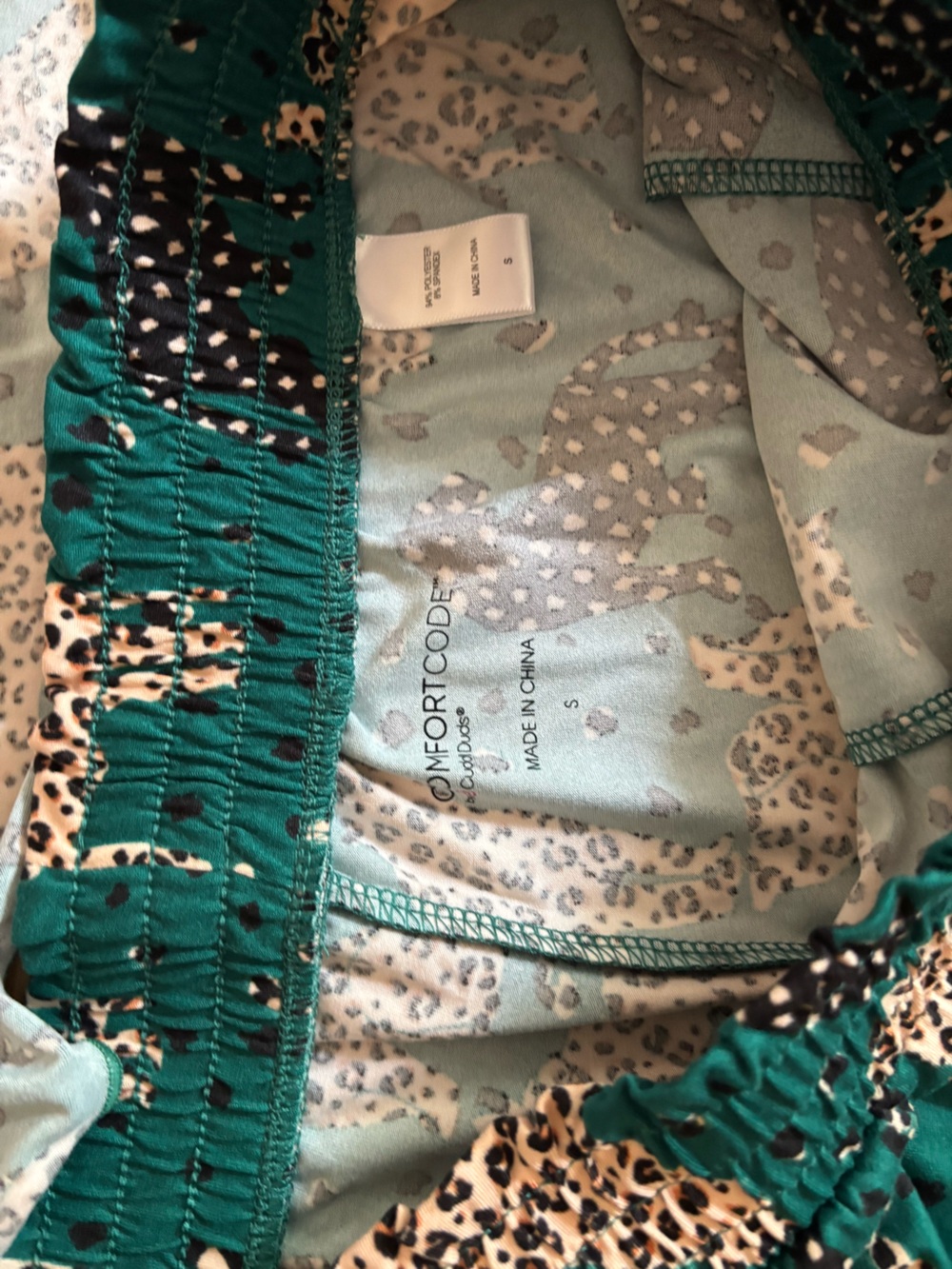Comfort Code by Cuddl Duds Leopard Print 2-Piece Pajama Lounge Set S Coastal - Picture 11 of 15